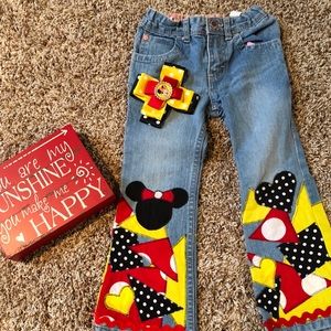 Custom Boutique Minnie Mouse decoupage jeans